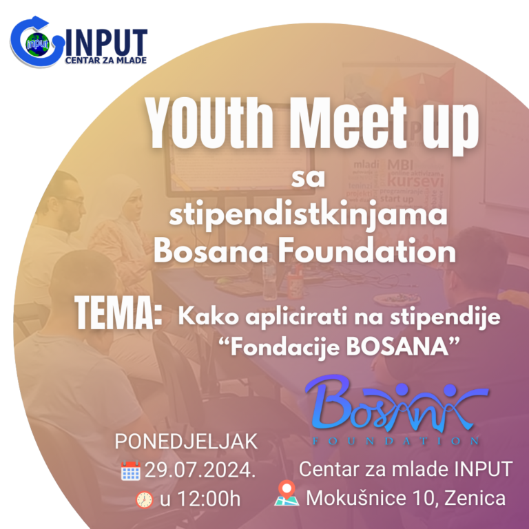 YOUth Meet Up sa stipendistkinjama Bosana Foundation: Pridružite nam se!