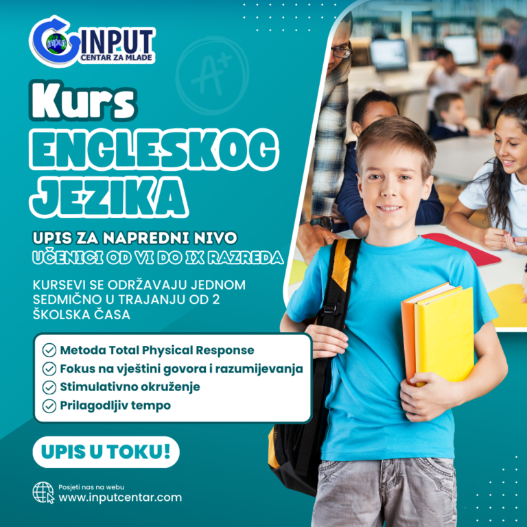 Upis na napredni kurs engleskog jezika za učenike od VI do IX razreda