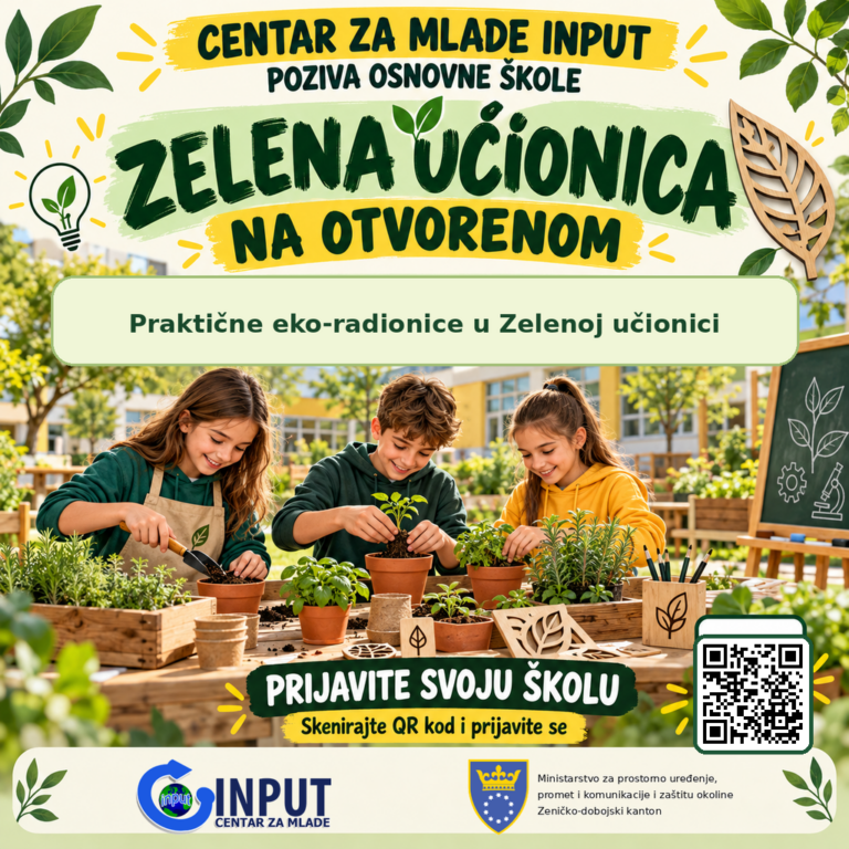 Poziv osnovnim školama za učešće u projektu „Zelena učionica na otvorenom“